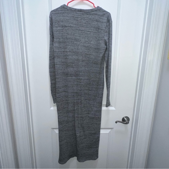 Hatch Heather Gray Ribbed Button Down Long-Sleeve Dress - Picture 6 of 8